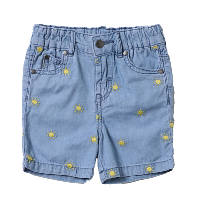 Shop Stella Mccartney Denim Shorts With Embroidery In Jeans