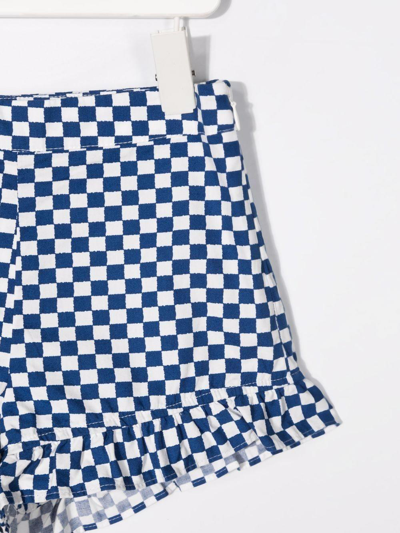 Shop Stella Mccartney Checkered Shorts In Blu