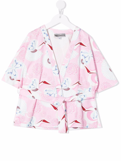 Simonetta Blouse With Removable Belt In Rosa
