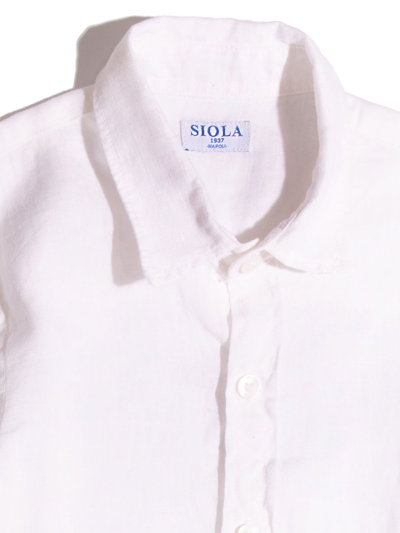 Siola Shirt In Linen In Bianco