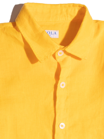 Siola Yellow Linen Shirt In Giallo