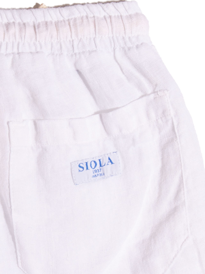 Siola White Linen Shorts In Bianco