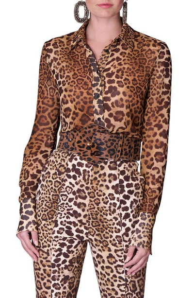 Shop Carolina Herrera Leopard Print Button-up Shirt In Multi-color