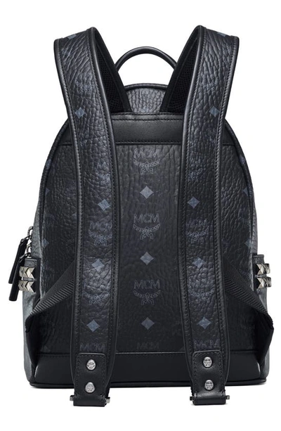 Shop Mcm Small Stark Viestos Coated Canvas Backpack In Black