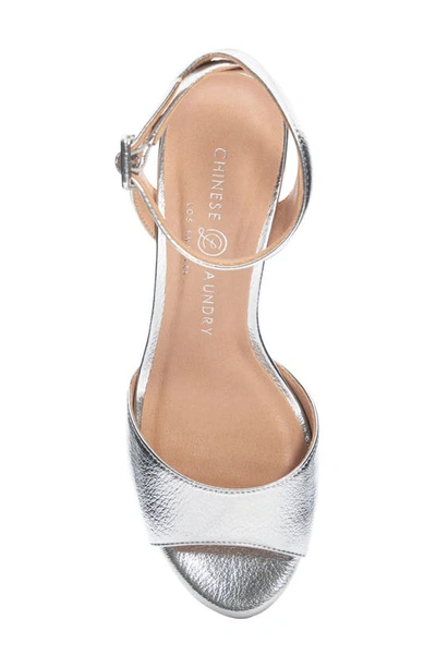 Shop Chinese Laundry Theresa Platform Sandal In Metallic Silver