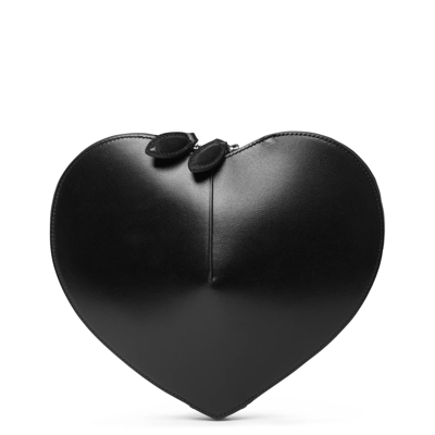 Shop Alaïa Le Coeur Black Leather Crossbody Bag