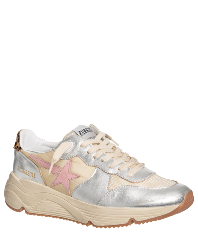 Shop Golden Goose Running Sole Leather Sneakers In Beige - Silver - Cream - Antique