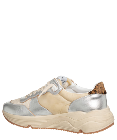 Shop Golden Goose Running Sole Leather Sneakers In Beige - Silver - Cream - Antique