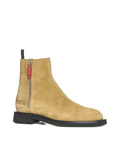 Off-white Spongesole Suede Ankle Boots In Bone
