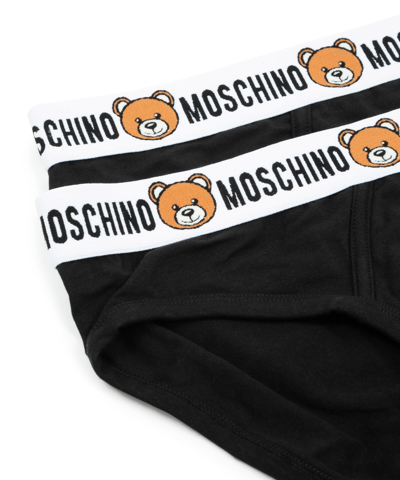 Shop Moschino Teddy Bear Cotton Briefs In Black