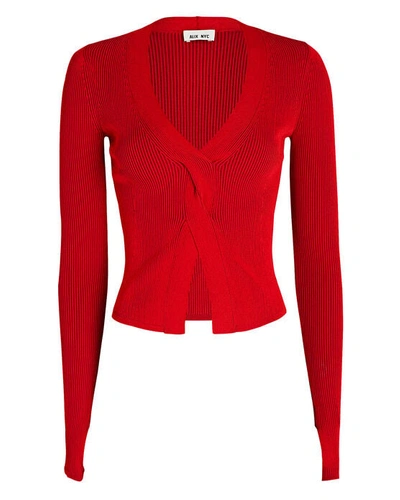 Shop Alix Nyc Inez Twisted Rib Knit Top In Red