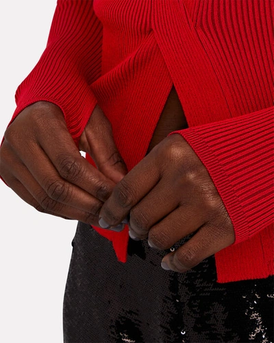 Shop Alix Nyc Inez Twisted Rib Knit Top In Red