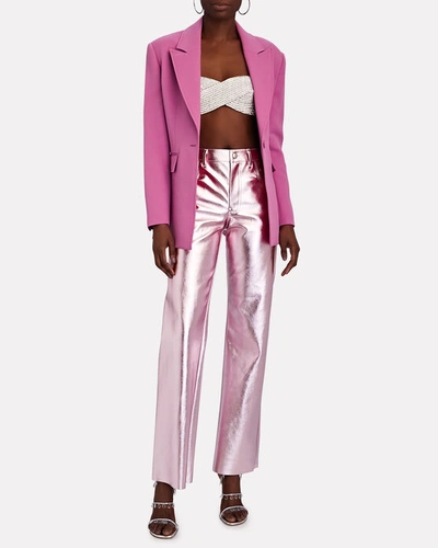 Shop Alix Nyc Jay Vegan Leather Straight-leg Pants In Pink