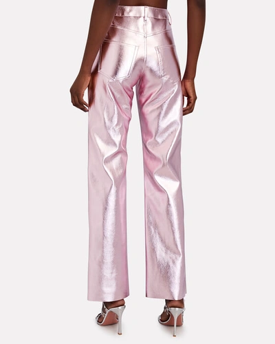 Shop Alix Nyc Jay Vegan Leather Straight-leg Pants In Pink