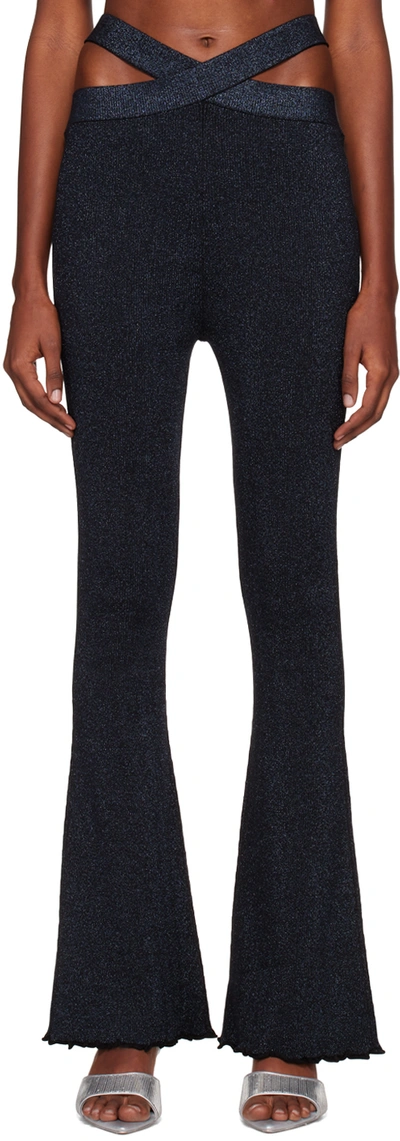 3.1 Phillip Lim Navy Marled Lounge Pants In Black-midnight Bl019