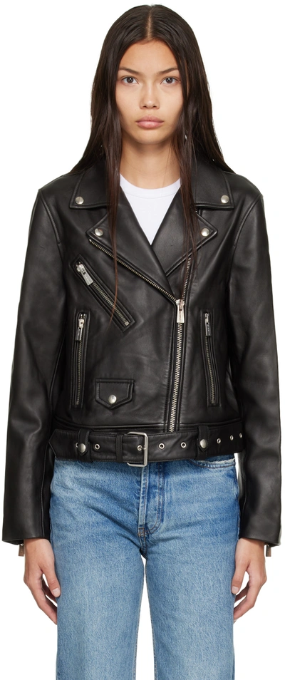 Shop Anine Bing Black Benjamin Moto Leather Jacket