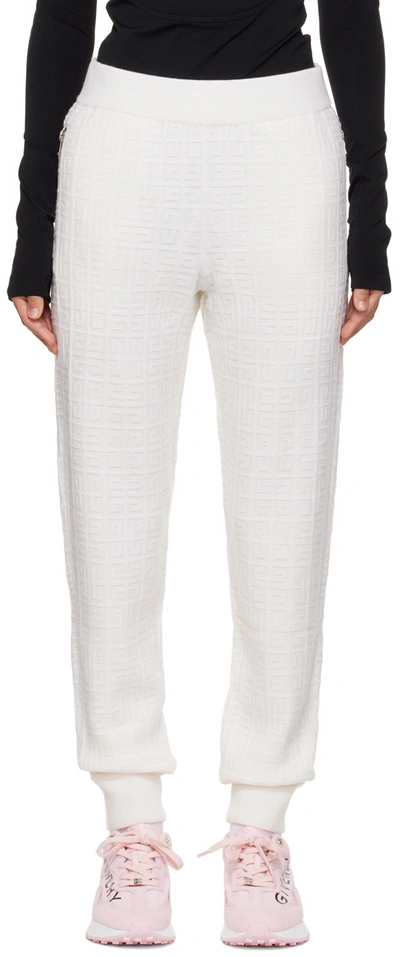 Shop Givenchy White Monogram Lounge Pants In 105 Ivory