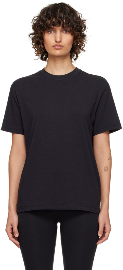 Shop Skims Black  Boyfriend Sleep T-shirt In Onyx