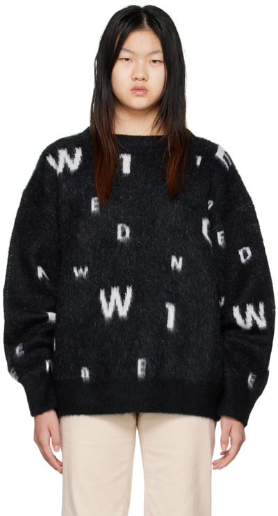 Shop We11 Done Black Lettering Sweater