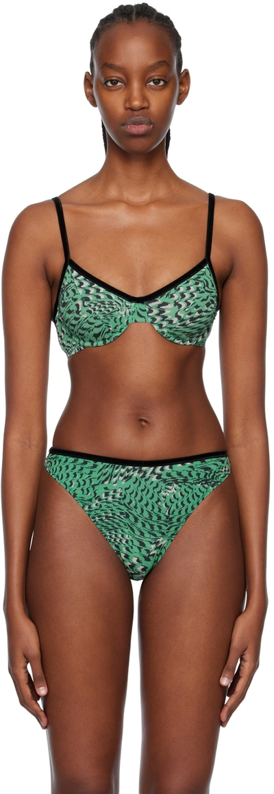 Fruity Booty Ssesnse Exclusive Green Printed Bra In Sugar Mint | ModeSens