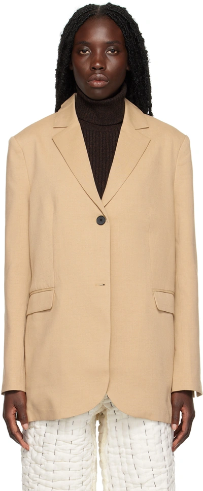 Shop Holzweiler Beige Freya Blazer In 1002 Sand