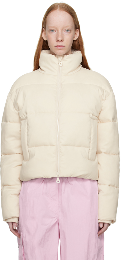Girlfriend Collective Snow Cropped Recycled Puffer In Snow