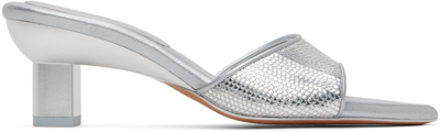 3.1 Phillip Lim Verona Metallic Kitten-heel Mule Sandals In Silver Si040