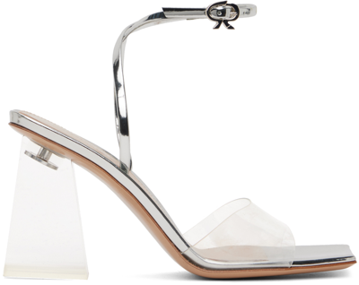 Shop Gianvito Rossi Silver Cosmic 85 Heeled Sandals In Trasp+silver