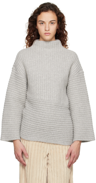 Missing You Already Gray Unbalanced Turtleneck In Grey