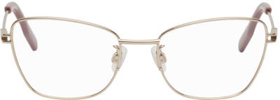 Shop Mcq By Alexander Mcqueen Gold Cat-eye Glasses In 008 Shiny Light Gold