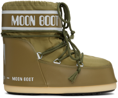 fabriek Verbinding helling Moon Boot Mens Khaki Icon Low 2 Lace-up Nylon Snow Boots M | ModeSens