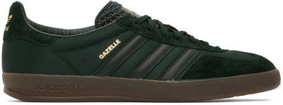 Shop Adidas Originals Green Gazelle Indoor Sneakers In Shadow Green/shadow