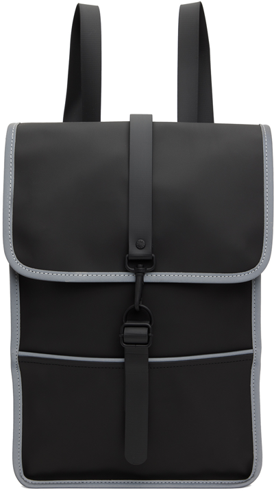 Shop Rains Black Reflective Mini Backpack In 70 Black Reflective