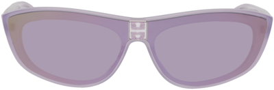 Shop Givenchy Purple Shield Sunglasses In Shiny Lilac / Gradie