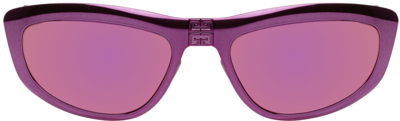 Shop Givenchy Purple G Tri-fold Sunglasses In Shiny Fuxia / Gradie