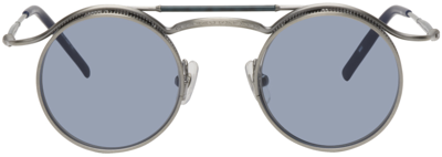 Shop Matsuda Silver & Blue 2903h Sunglasses In Silver/blue