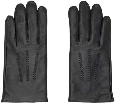 Shop Hugo Boss Black Logo Gloves In 1 Black