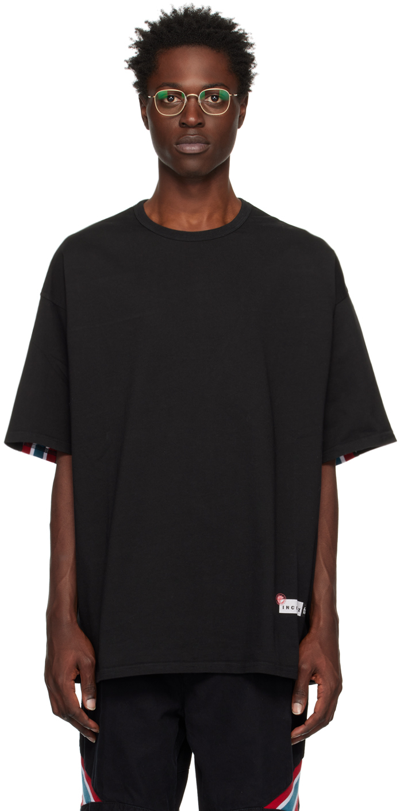 Shop Incotex Red X Facetasm Black Striped T-shirt In 990 Black