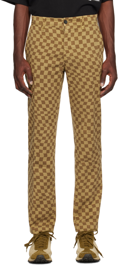 Shop Incotex Red X Facetasm Brown Check Trousers In 510 White Camel