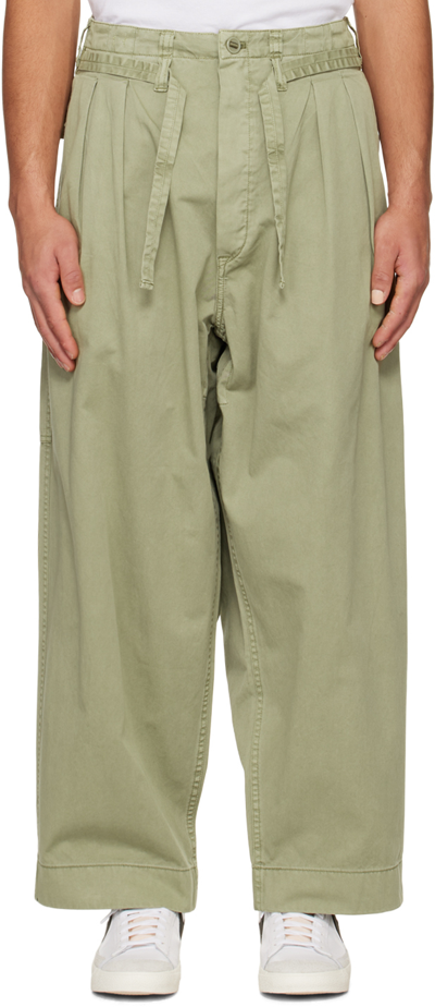 Shop Applied Art Forms Green Dm1-3 Trousers In Khaki Green