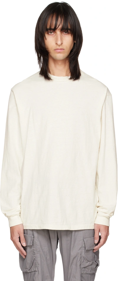 Shop John Elliott Off-white University Long Sleeve T-shirt In Salt