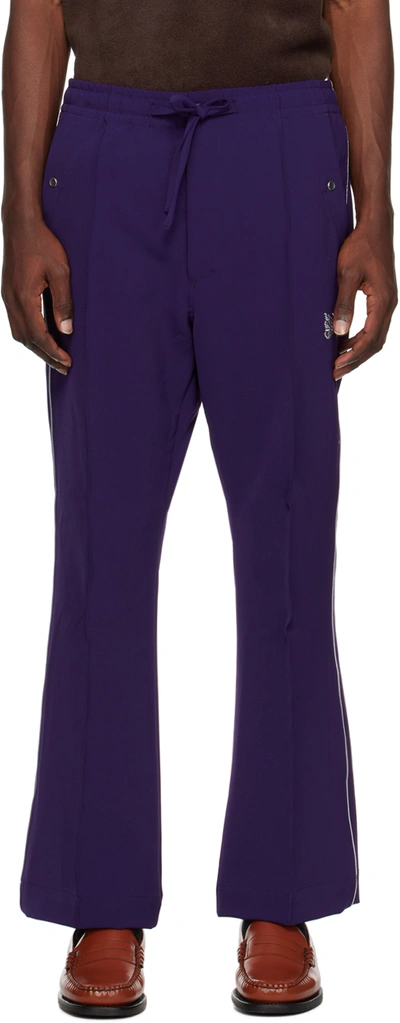 Needles Purple Piping Cowboy Lounge Trousers In 0750 A-dk.purple