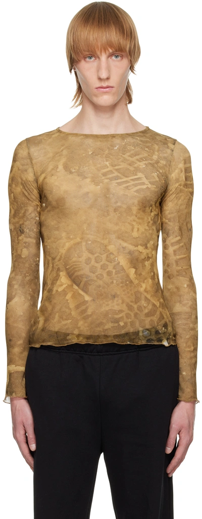 Shop Serapis Ssense Exclusive Brown Graphic Long Sleeve T-shirt In Mudfoot
