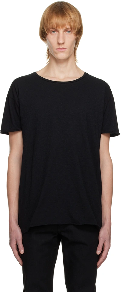 Shop Nudie Jeans Black Roger T-shirt