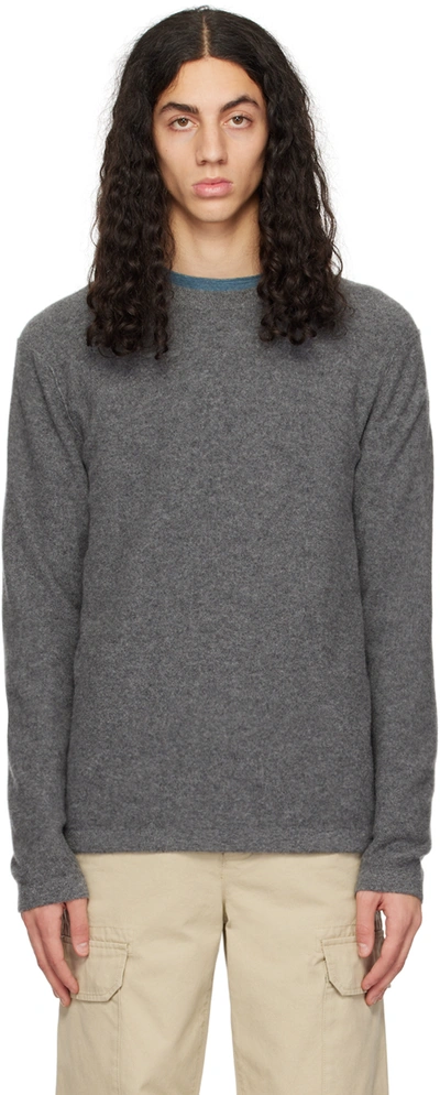 Shop Vince Gray Crewneck Sweater In Med H Grey-033mhg