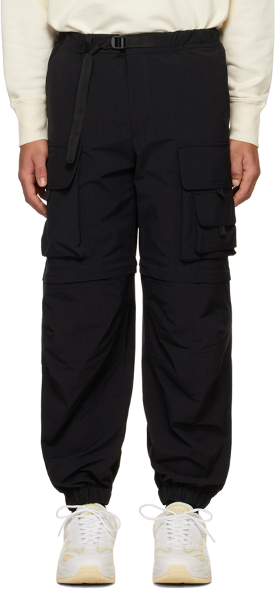 Shop Msgm Black Belted Cargo Pants In 99 Black