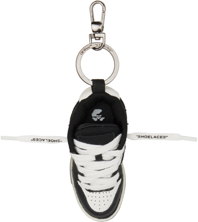 Shop Off-white White & Black Ooo Keychain In White Black