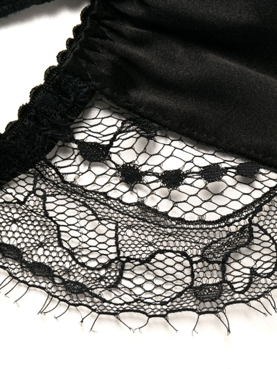 Fleur Of England Signature Silk-blend Suspender Belt In Black