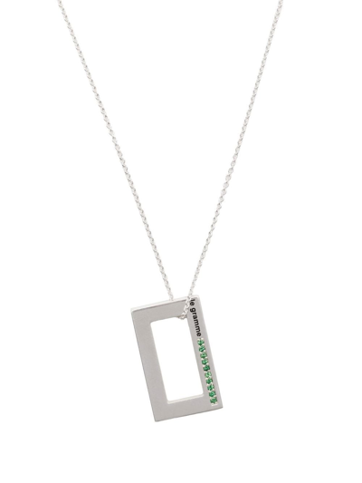 Shop Le Gramme 3,4g Tsavorite Pendant Necklace In Silver