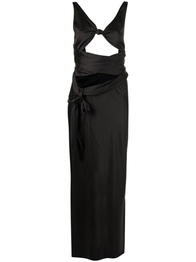 Shop Danielle Guizio Sainte Cut-out Sleeveless Dress In Black